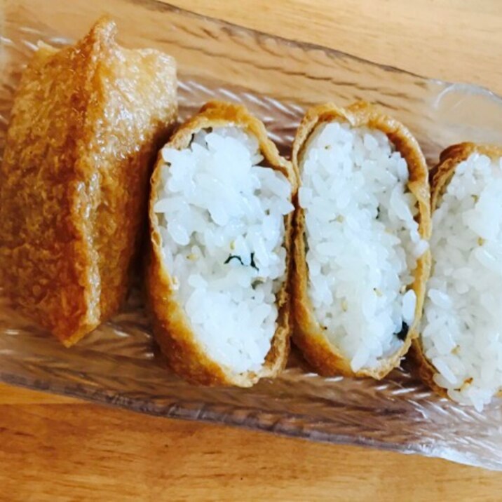 柚子果汁入り焼きばら海苔酢飯でいなり寿司